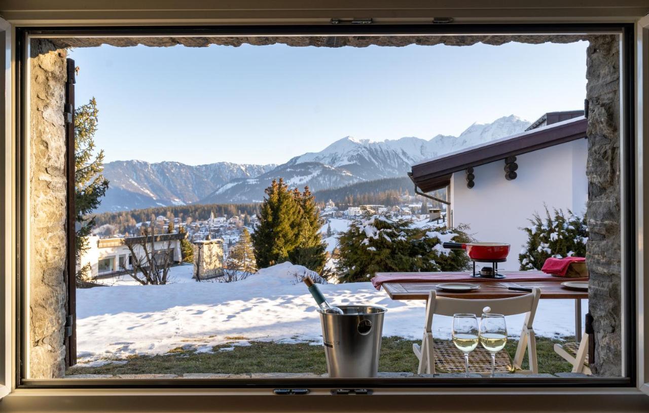 Charmantes Apartment Mit Grossem Garten .Kids4Free. Flims Exteriör bild